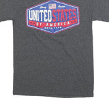 Mens Grey United States Graphic T-Shirt S Short Sleeve Crew Neck Casual Cotton