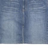 CALVIN KLEIN Womens Blue Denim Mini Cotton Blend Skirt S Jeans Casual Style