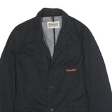 TIMBERLAND Mens Black Cotton Casual Jacket M Button Plain Classic Outerwear