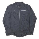 NIKE Womens Black Championships Jacket L Polyester Blend Zip Plain Lightweight