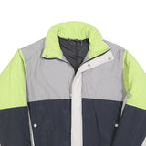 RECLAIMED VINTAGE Mens Lime Green & Grey Colourblock Jacket M Polyester Blend