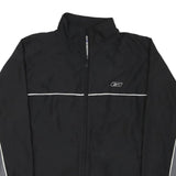 REEBOK Mens Black & Grey Zip Front Track Jacket M Polyester Plain Sportswear