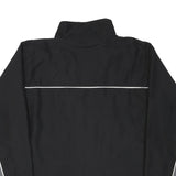 REEBOK Mens Black & Grey Zip Front Track Jacket M Polyester Plain Sportswear