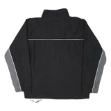 REEBOK Mens Black & Grey Zip Front Track Jacket M Polyester Plain Sportswear
