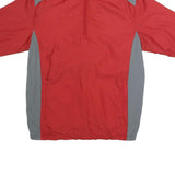 ADIDAS Mens Red & Grey Outdoor Jacket M Polyester Zip Track Casual Sportswear