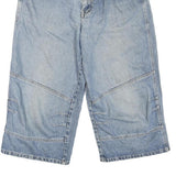 JAYJAY'S Mens Shorts Blue Denim Casual M W34 Cotton Blend Relaxed Fit