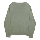 POLO RALPH LAUREN Mens Green Jumper Plain V-Neck Basic Knit L Cotton Classic