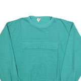 PLAYCREW Womens Teal Sweatshirt Crew Neck L Cotton Blend Pullover Casual