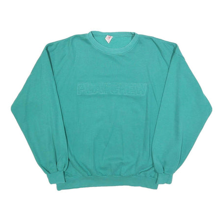 PLAYCREW Womens Teal Sweatshirt Crew Neck L Cotton Blend Pullover Casual