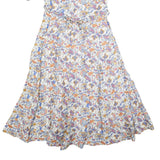 BODEN Womens White Floral Cotton Blend Fit & Flare Midi Dress UK 10 V-Neck