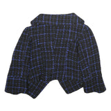 LAUREEN Womens Black & Blue Jacket UK 16 Woven Check Button Cropped Stylish