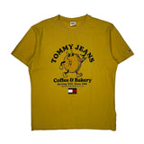 Coffee & Bakery Tommy Jeans Graphic T-Shirt - XL Yellow Cotton