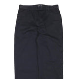 STYLE AND CO Womens Cotton Blend Black Relaxed Straight Leg Trousers W30 L27