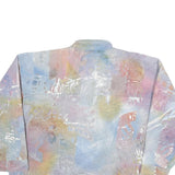 Womens Pastel Multi Colour Abstract Print Cotton Blend Button Jacket L