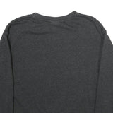 REEBOK Womens Black Cotton Sweatshirt Crew Neck S Logo Print Lightweight