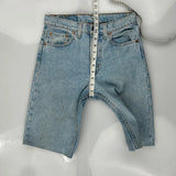 Levis Slim Fit Denim Shorts - 29W 11L Light Wash Cotton