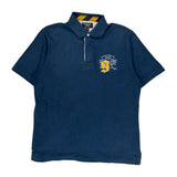 Number 9 Embroidery American Eagle Polo Shirt - Large Blue Cotton