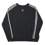 ADIDAS Womens Black & White Pullover Sweatshirt M Crew Neck Sports Casual