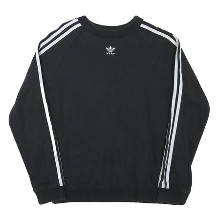 ADIDAS Womens Black & White Pullover Sweatshirt M Crew Neck Sports Casual