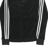 ADIDAS Womens Black Sweatshirt Crew Neck UK 4 Cotton Blend Three Stripes