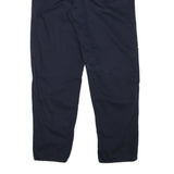 REEBOK Mens Regular Navy Blue Cotton Blend Trousers W36 L31 Drawstring Casual