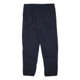 REEBOK Mens Regular Navy Blue Cotton Blend Trousers W36 L31 Drawstring Casual