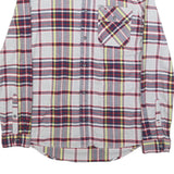 TOMMY JEANS Mens White & Navy Check Shirt M Cotton Long Sleeve Button Pocket