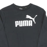 PUMA Mens Black Cotton Crew Neck S Sweatshirt Logo Print Casual Pullover