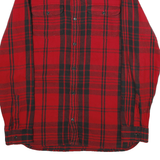 GAP Mens Red & Black Check Flannel Shirt L Long Sleeve Button Casual