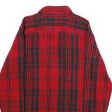 GAP Mens Red & Black Check Flannel Shirt L Long Sleeve Button Casual