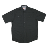WRANGLER Mens Black Short Sleeve Shirt M Cotton Blend Button Pockets
