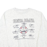 Mens White Costa Brava Cotton Blend Sweatshirt S Crew Neck Casual Style