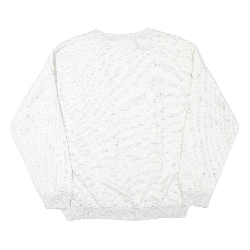 Mens White Costa Brava Cotton Blend Sweatshirt S Crew Neck Casual Style