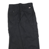 DICKIES Mens Cotton Blend Black Loose Straight Trousers W32 L30 Casual Workwear