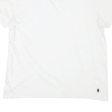 POLO RALPH LAUREN Mens White Classic T-Shirt L Short Sleeve V-Neck Cotton Blend