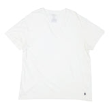POLO RALPH LAUREN Mens White Classic T-Shirt L Short Sleeve V-Neck Cotton Blend