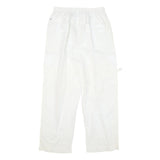 BY MITZY Mens Cotton Blend White Relaxed Drawstring Cargo Trousers W29 L30