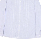 TOMMY HILFIGER Womens Blue & White Striped Shirt UK 8 Classic Button-Down Collar