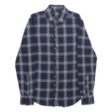 GANT Womens Blue Check Shirt UK 8 Cotton Long Sleeve Button Closure Classic Fit