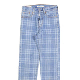 LEVI'S Womens Regular Blue Tapered Denim Light W23 L26 Checked Print Jeans