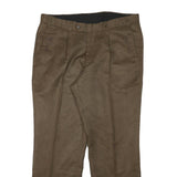 Brown Mens Regular Fit Polyester Trousers W36 L29 Classic Zip Closure Pockets