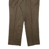 Brown Mens Regular Fit Polyester Trousers W36 L29 Classic Zip Closure Pockets