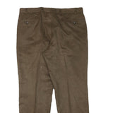 Brown Mens Regular Fit Polyester Trousers W36 L29 Classic Zip Closure Pockets