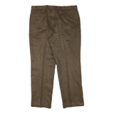 Brown Mens Regular Fit Polyester Trousers W36 L29 Classic Zip Closure Pockets