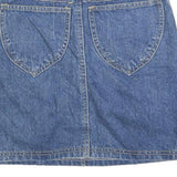 BIG SPADE Womens Blue Denim Mini Cotton Blend Skirt XXS Casual Everyday