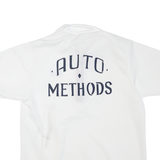 Mens White Basic Polyester Blend Polo Shirt Short Sleeve Zip Collar M Casual