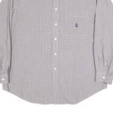 NAUTICA Mens Grey & Red Check Cotton Shirt XL Button-Down Collar Casual