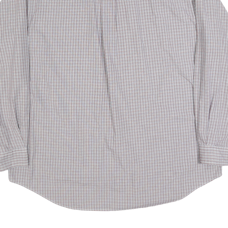 NAUTICA Mens Grey & Red Check Cotton Shirt XL Button-Down Collar Casual