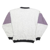 Mens White & Purple Active 13 Sweatshirt XL Crew Neck Casual Cotton Blend