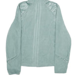 ADIDAS Womens Blue Zip Up Hoodie Jacket UK 14 Polyester Plain Hooded Sportswear